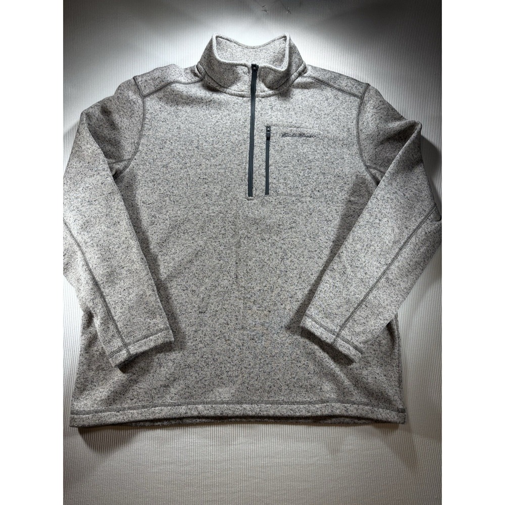 Eddie Bauer Radiator‎ Fleece 1/4 Zip Pullover Light Gray Men's Large Outdoors
